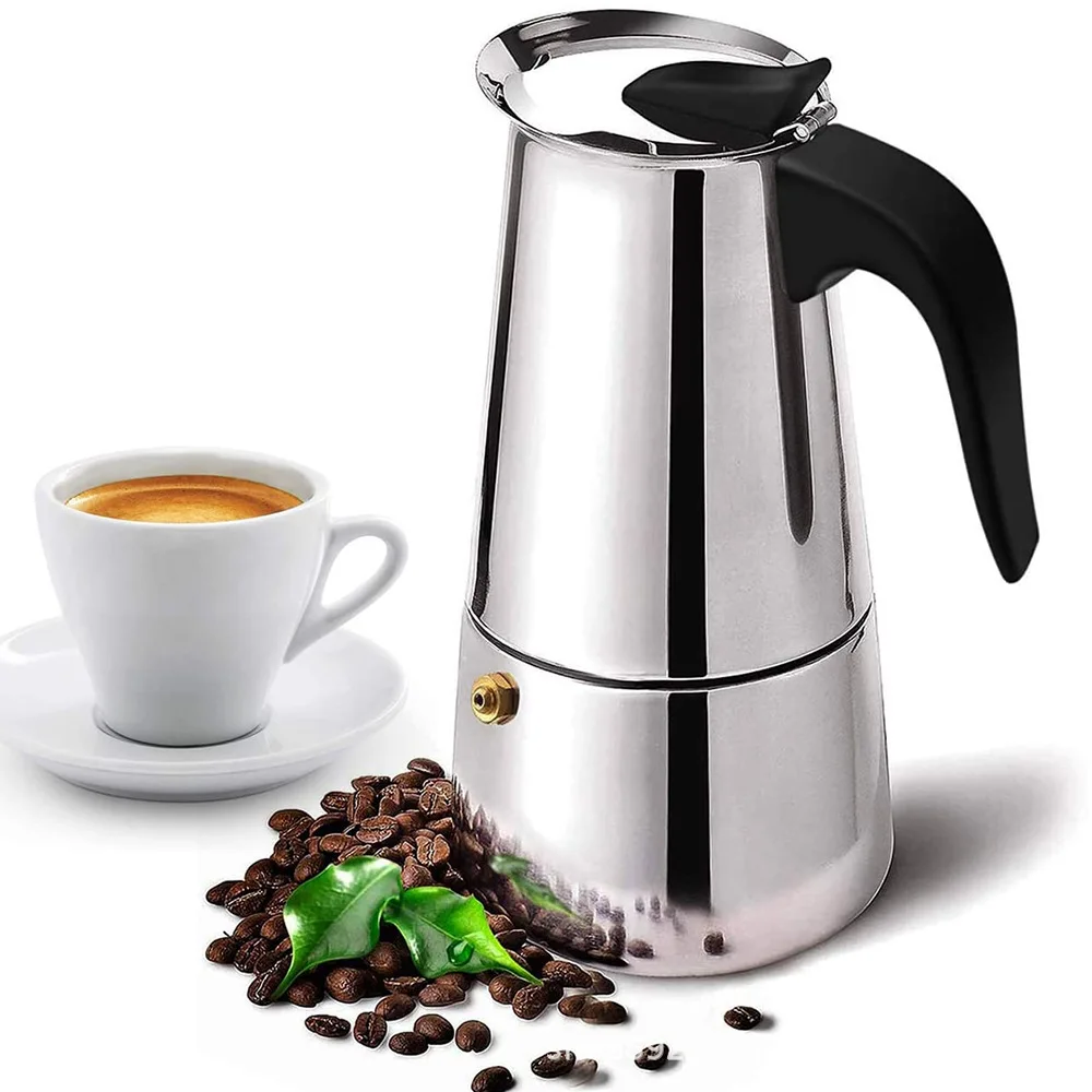 Moka Pot Stove - ماكينة صنع قهوة موكا من الفولاذ