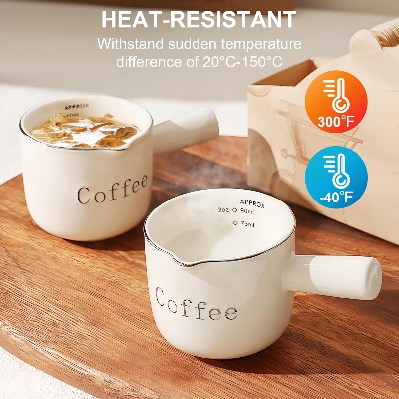 Coffee Tea With Milk - كوب قهوة سيراميك صغير بمقبض وفوهة